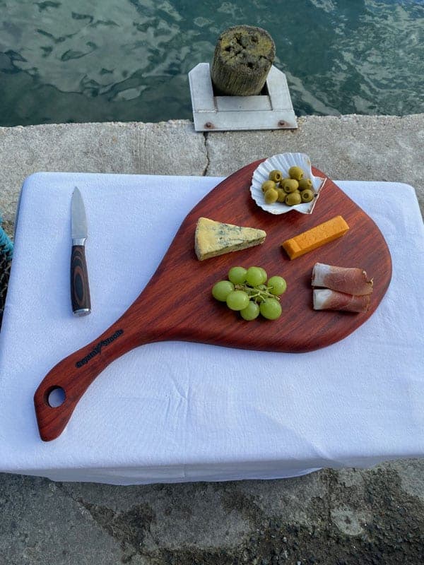 Heart-Shaped Charcuterie Pizza Board in Padauk 1 Heart-Shaped Charcuterie Pizza Board