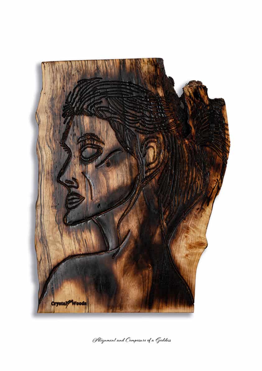 Wood Wall Art - Alignment and Composure of a Goddess - Hanging Picture 1 wood wall art