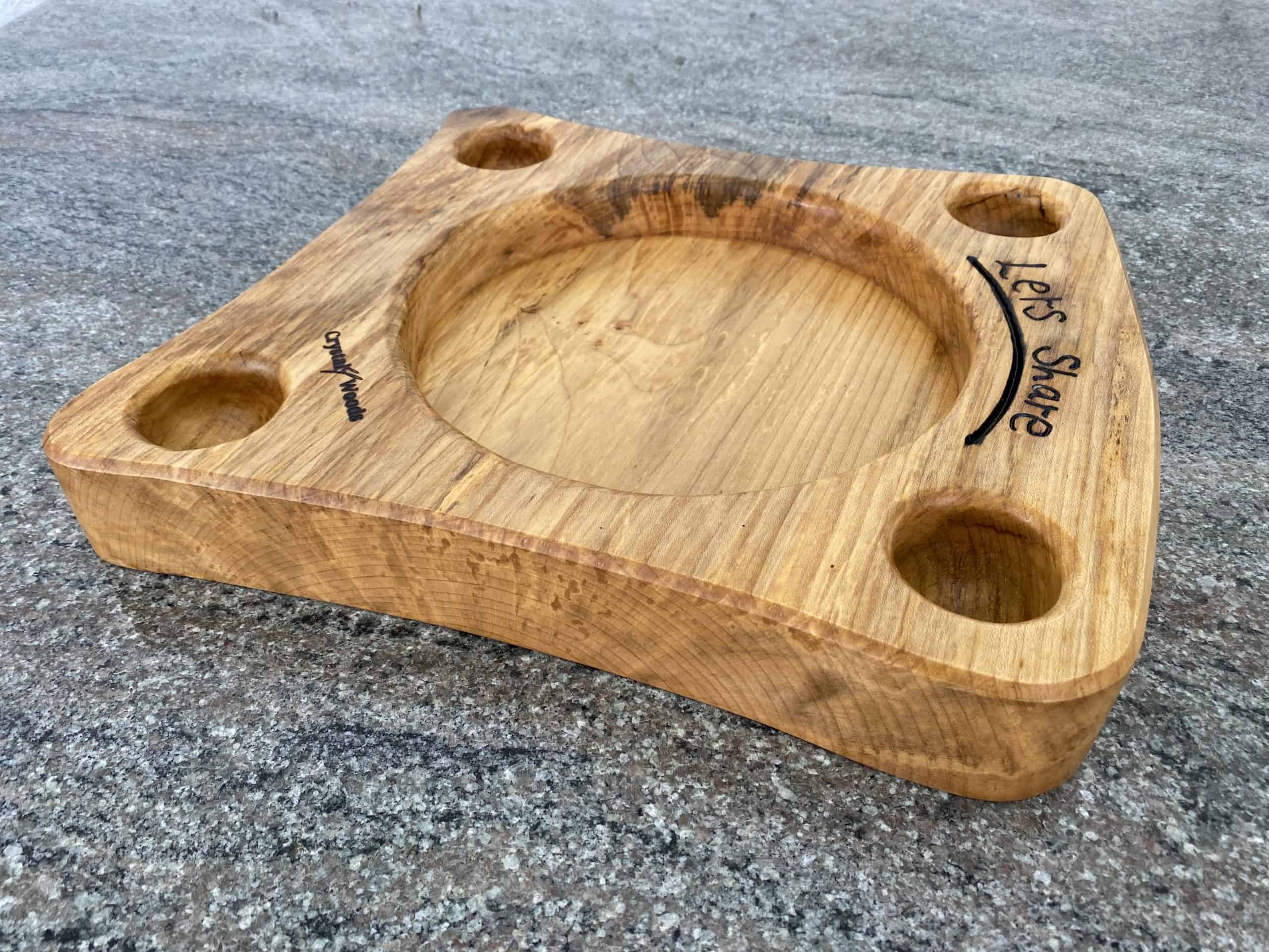 Sycamore Sharing Platter 5 Handmade wooden Sycamore food sharing platter by Crystal Woods, from locally sourced wood in Devon