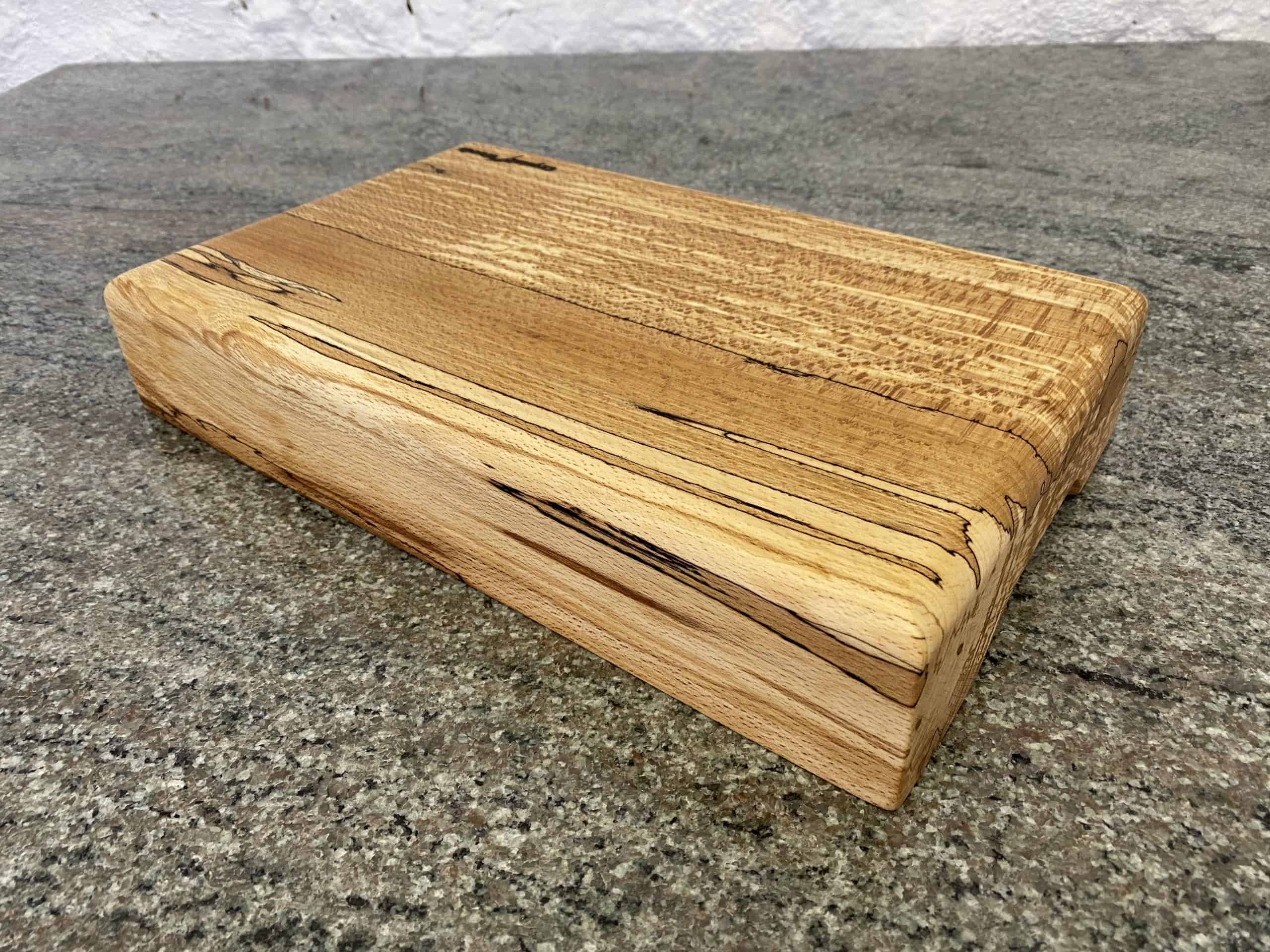 Round Top Spalted Beech Chopping Board 3 Large Round Top English Spalted Beech Chopping Board, handcrafted by Crystal Woods, finished in food safe oil, locally sourced wood in Devon