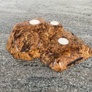 burr oak 3 tea light and candle holder