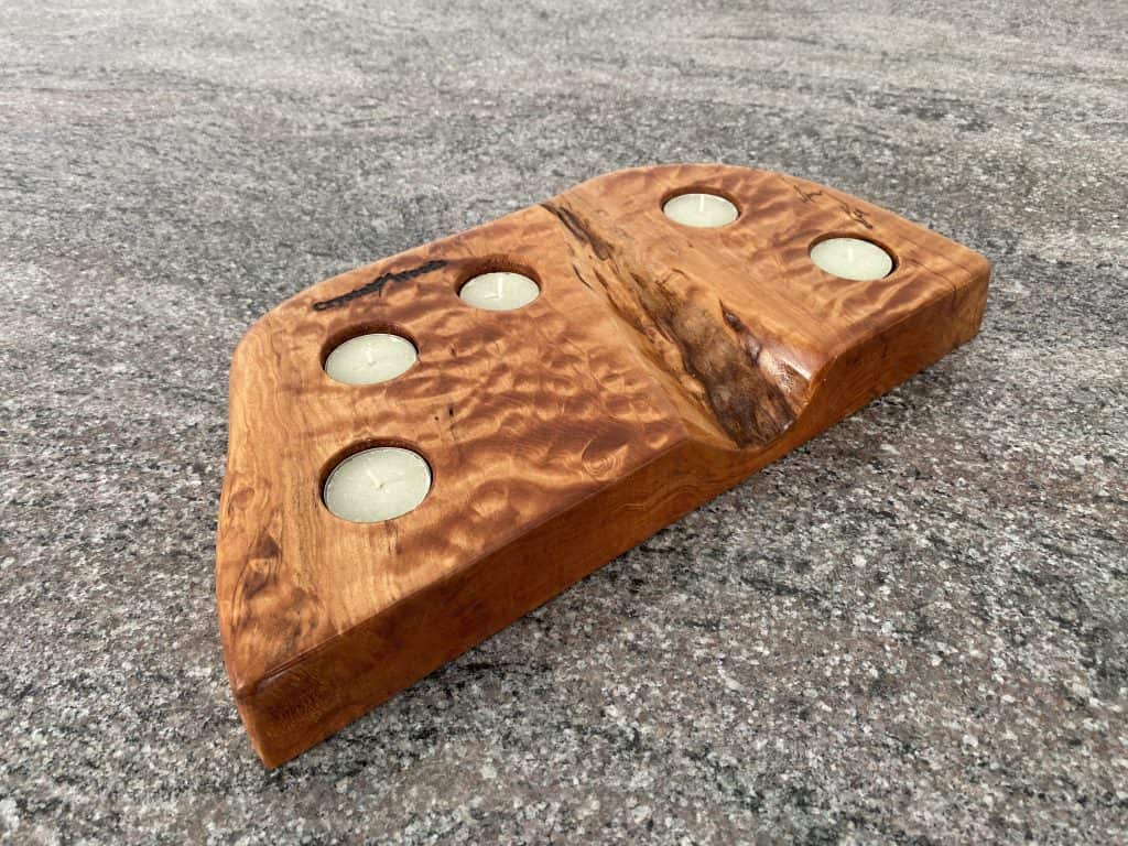 ripple-back maple tea light holder