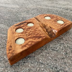 ripple-back maple tea light holder