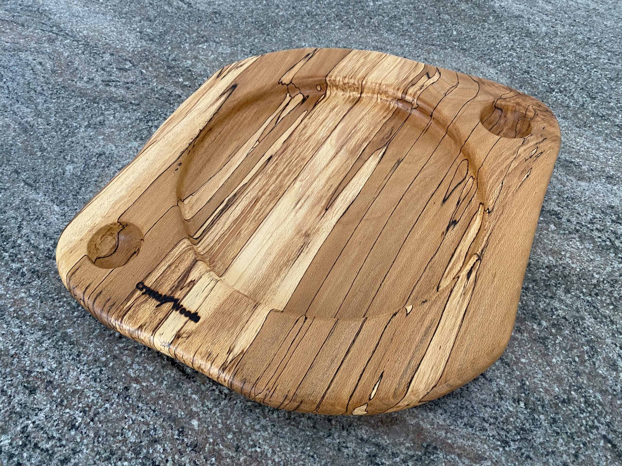 Spalted Beech Food Platter 4 Food Sharing Platter in Spalted Beech locally sourced in Devon, handmade by Crystal Woods