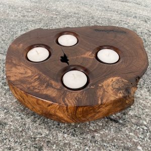 indonesian teak 4 tea light holder
