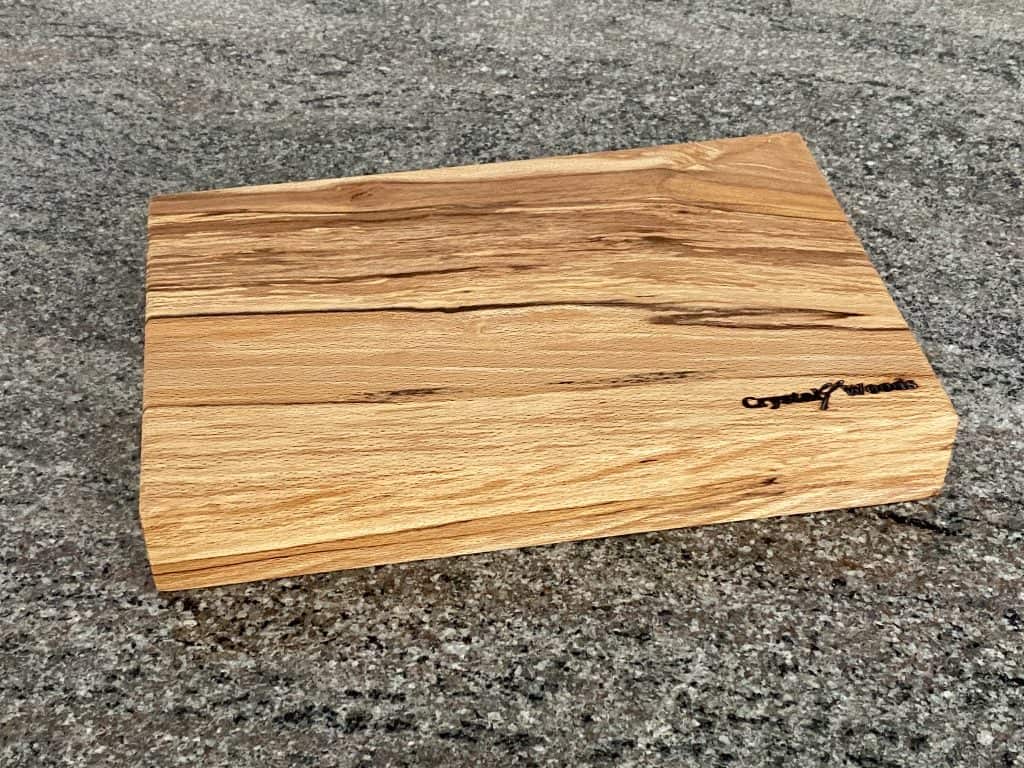 Small square edge chopping board made from locally sourced Spalted Beech in Devon, finished in food safe oil