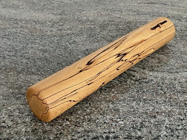Elegant contemporary rolling pin hand turned from Spalted Beech, a lovely array of grain texture and colour, locally sourced wood from Devon