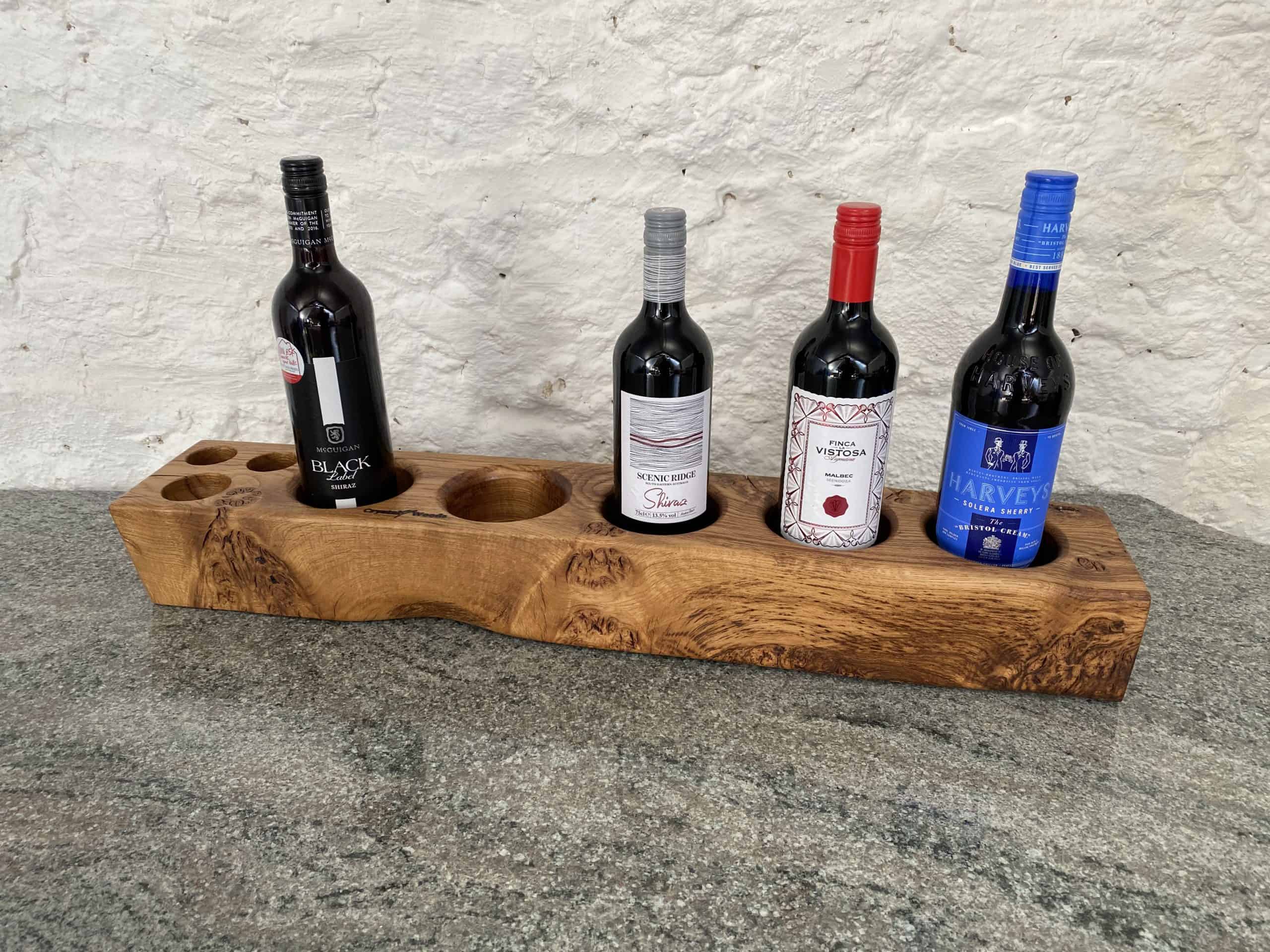 A Pair of Reclaimed Old Oak Mini Wine and Spirits Bar 5 Display mini bar for wine and spirits made from an reclaimed Oak beam