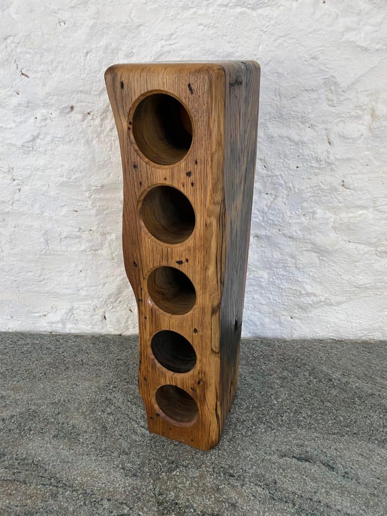 Reclaimed French Oak Wine Rack holding 5 bottles
