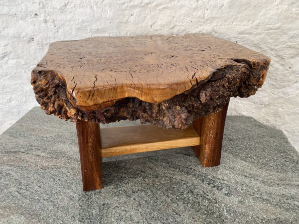 Gnarly Burr Oak on this chunky thick slab table top