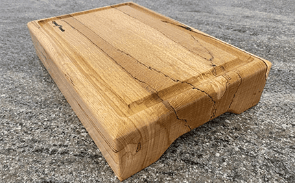 Chunky crumb groove butchers block chopping board made from English Spalted Beech locally sourced from Devon