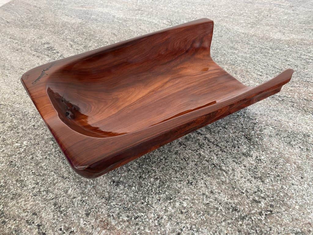Handmade wood bowl from African Pau Rosa