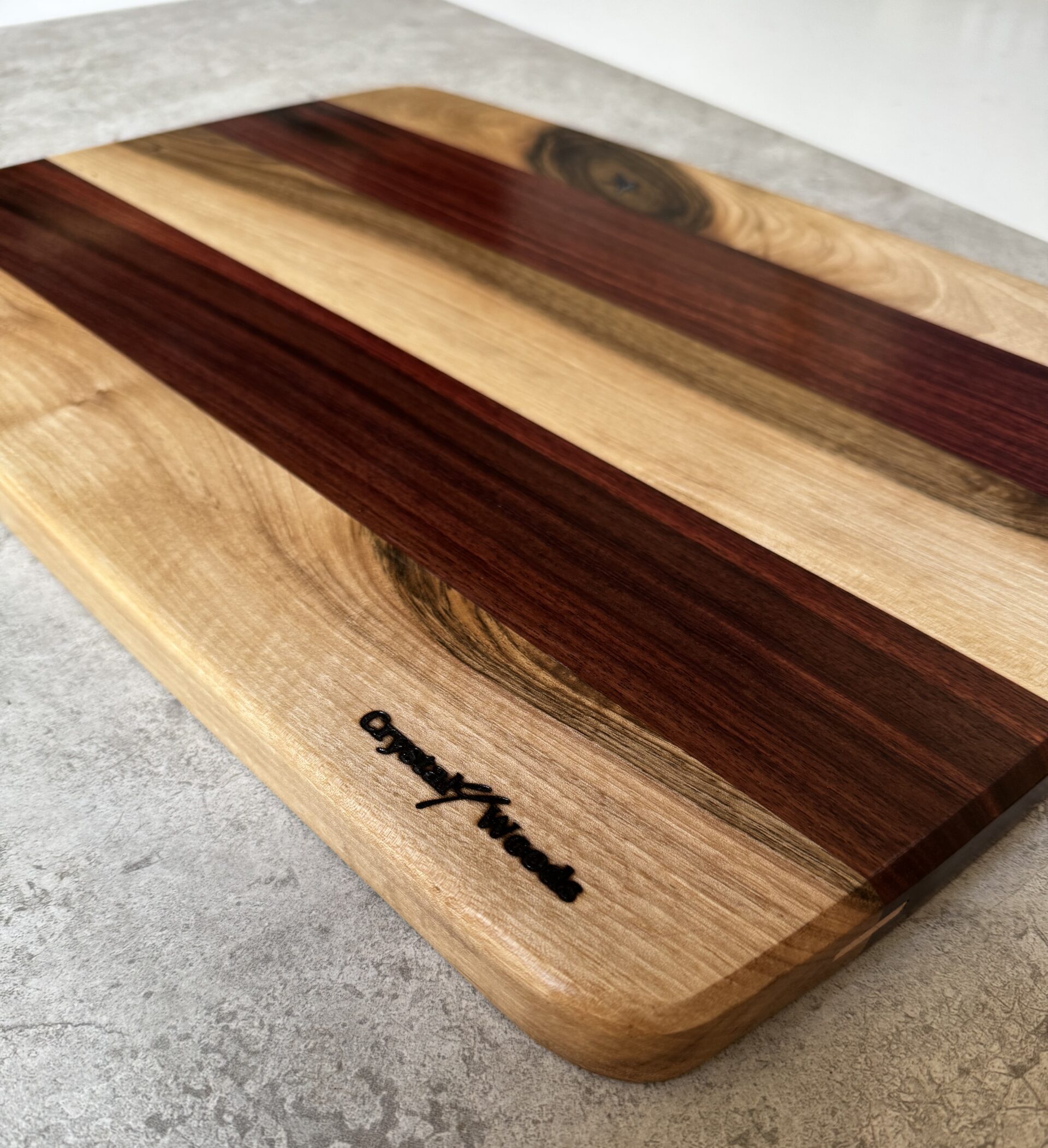 English Walnut & African Pau Rosa Chopping Board / Charcuterie Board 3 charcuterie board in African Pau Rosa and English Walnut