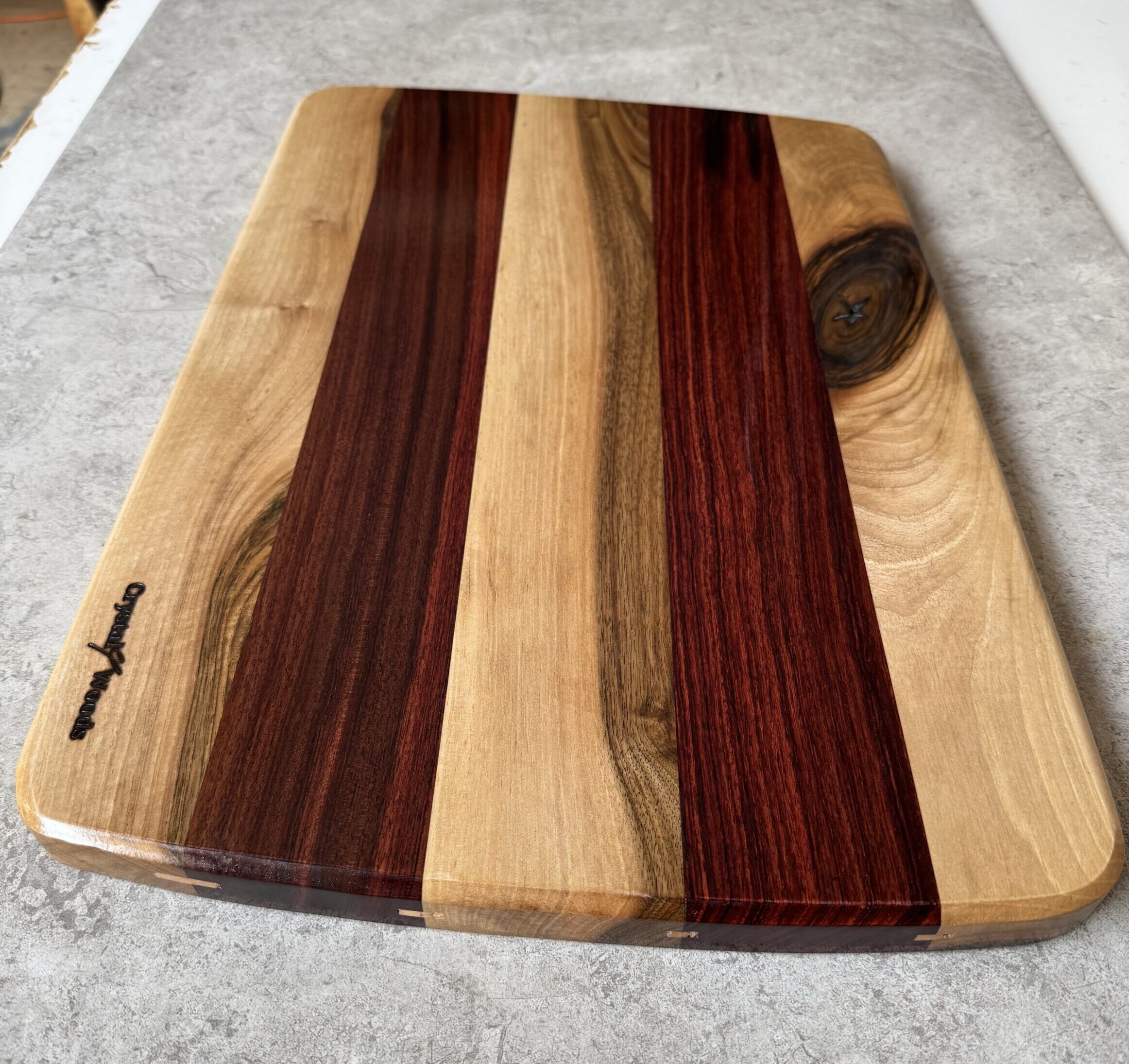 English Walnut & African Pau Rosa Chopping Board / Charcuterie Board 5 english walnut and african pan rosa charcuterie board