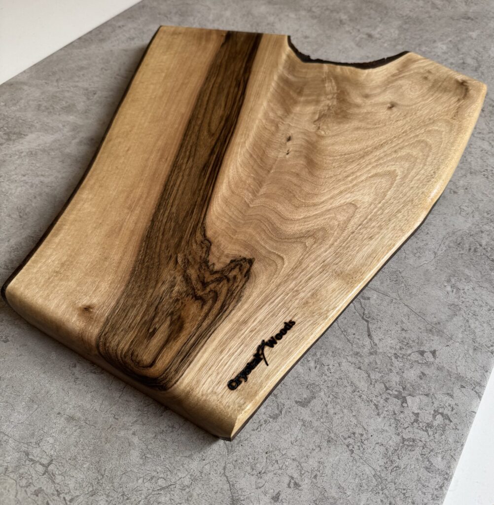 English walnut live edge charcuterie board