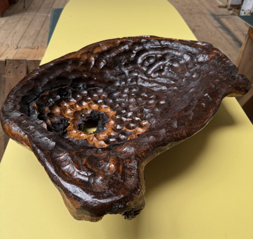 Sculptural Organic Hand Carved Bowl - Oak Wooden Bowl