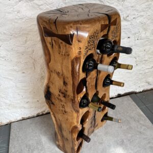 14 Bottle English Oak Wine Rack (Infinity) side shot