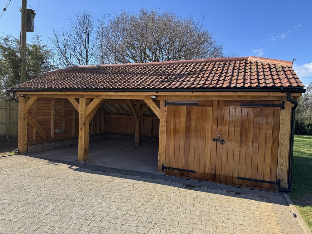 Oak Framed Gazebos 5 Oak Framed garage finished