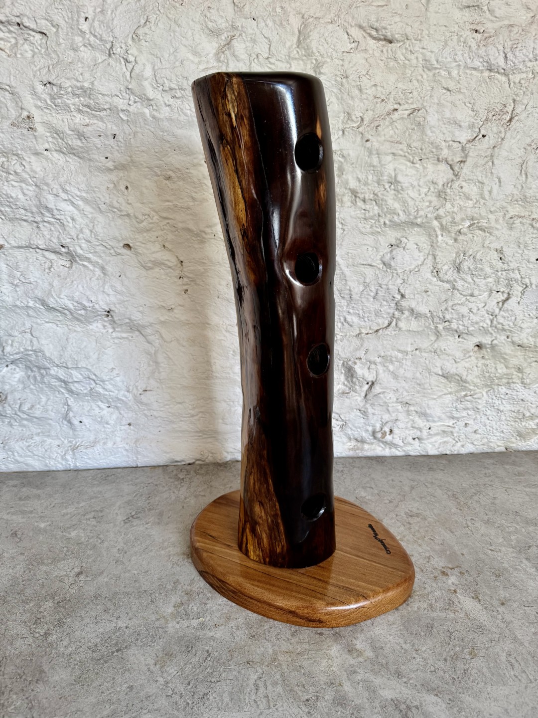 Handcrafted 9 Bottle African Blackwood Wine Stand 7 Handcrafted 9 Bottle African Blackwood Wine Stand - Image 7