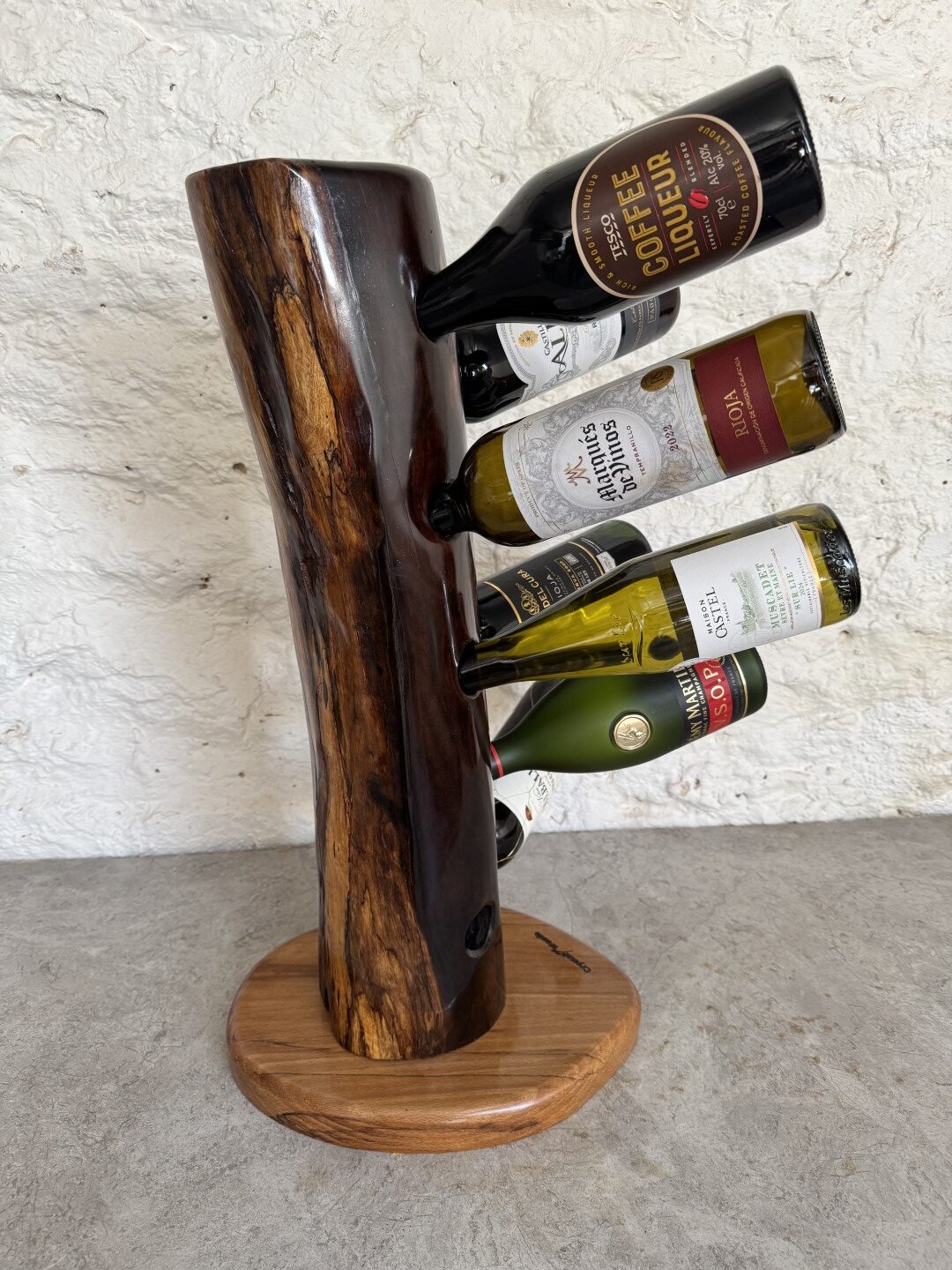 Handcrafted 9 Bottle African Blackwood Wine Stand 6 Handcrafted 9 Bottle African Blackwood Wine Stand - Image 6