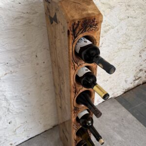 Handcrafted 6 Bottle English Oak Wine Rack