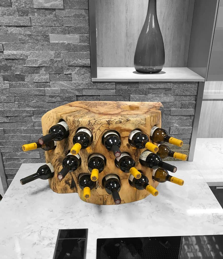 Tree trunk wine online rack