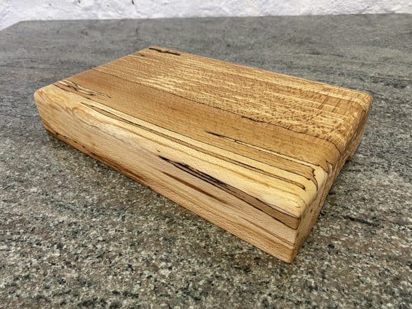 Large Round Top English Spalted Beech Chopping Board, handcrafted by Crystal Woods, finished in food safe oil, locally sourced wood in Devon