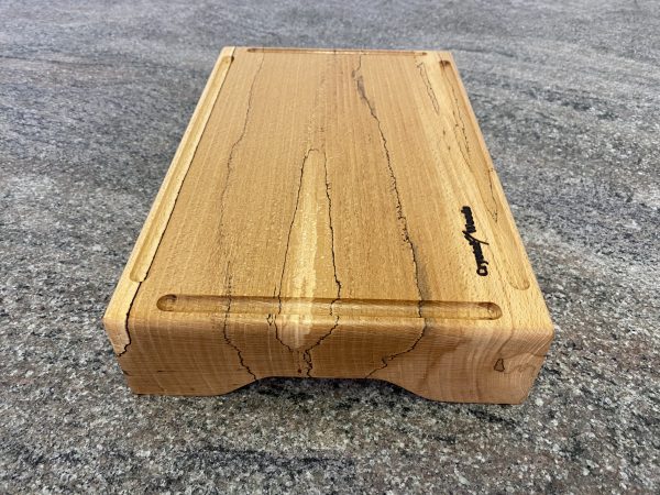 Large Chunky Spalted Beech Chopping Board with 4 Crumb Grooves – Extra Thick