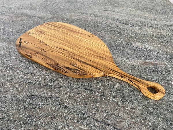 English spalted beech pizza paddle board, finished in food safe oil, handcrafted by Crystal Woods