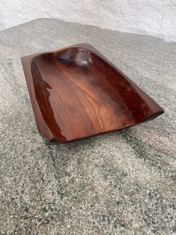 unique hand carved wood bowl by Crystal Woods in African Pau Rosa wood