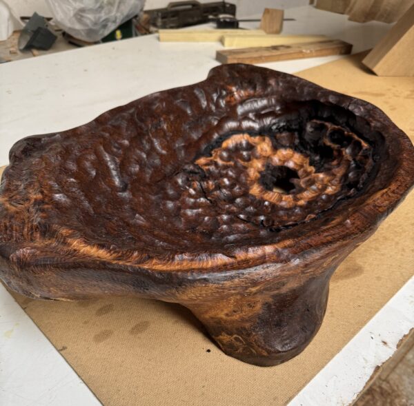Sculptural organic oak bowl