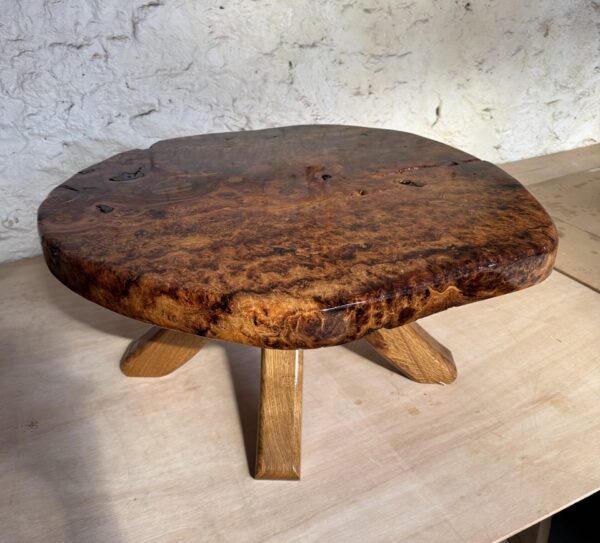 Burr oak coffee table
