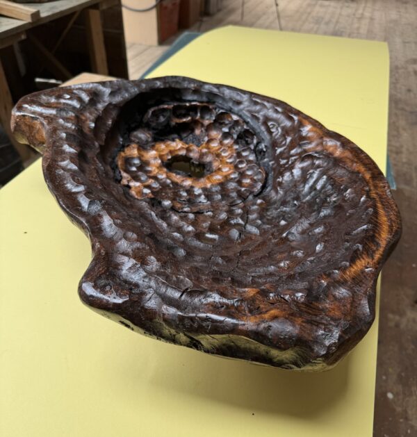 hand carved oak bowl