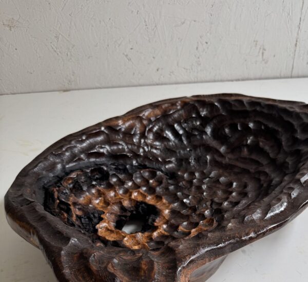Sculptural Organic Hand Carved Bowl - Oak Wooden Bowl