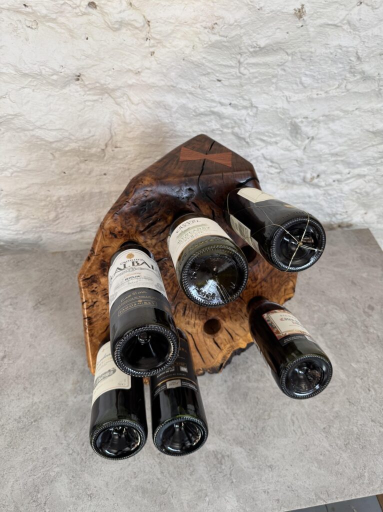 10 Bottle English Burr Oak Countertop Wine Holder
